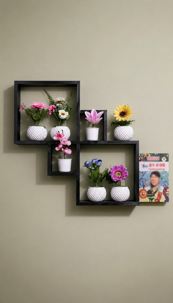 Premium Wall Shelf With Flower's